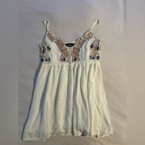 Lulu's Cream Camisole with Floral Embroidery